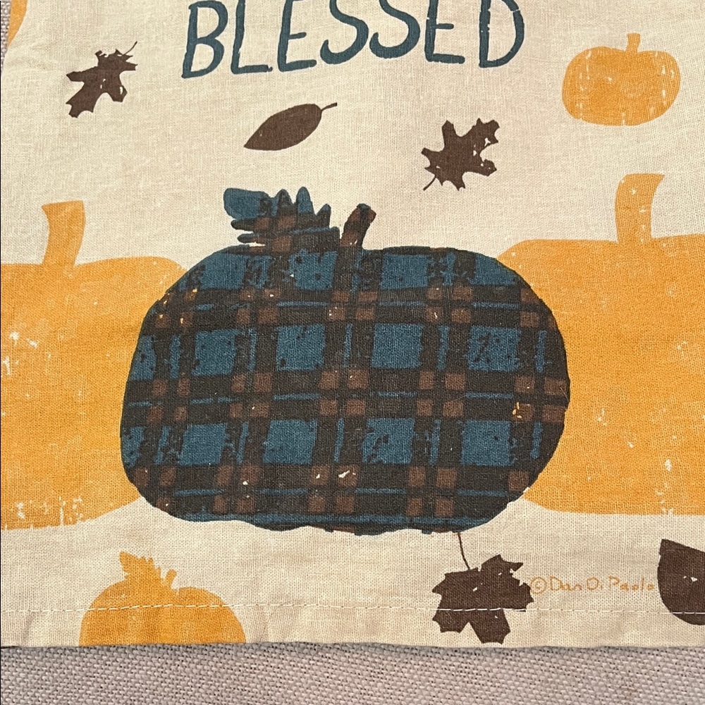 Primitives by Kathy Grateful Pumpkin Kitchen Tea Towel/NWT - Picture 5 of 10